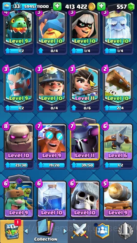 Clash Royale Accounts Lv 33|Trophy 6186|KTL 11|Limited Skin|Card 116|3 H image 17