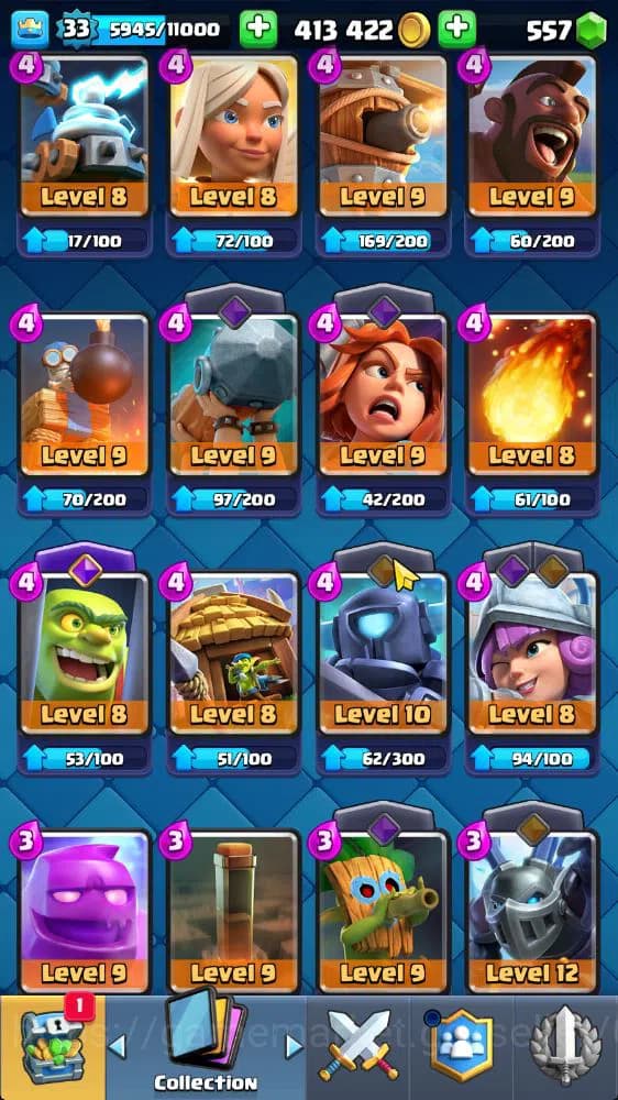 Clash Royale Accounts Lv 33|Trophy 6186|KTL 11|Limited Skin|Card 116|3 H image 20