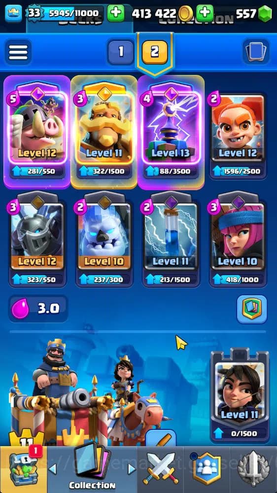 Clash Royale Accounts Lv 33|Trophy 6186|KTL 11|Limited Skin|Card 116|3 H image 4