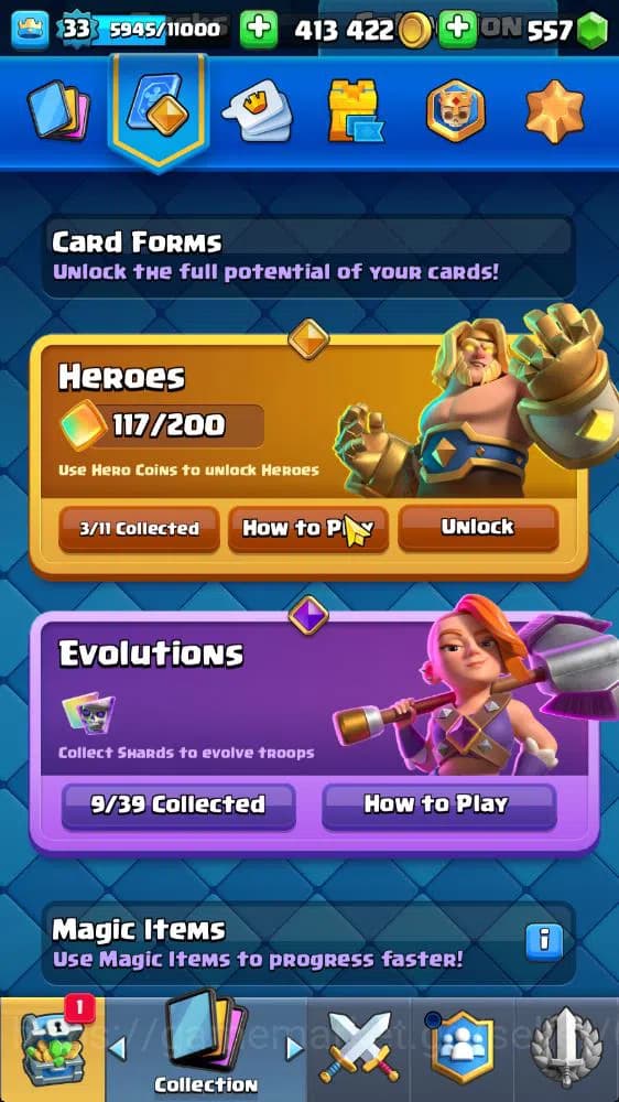 Clash Royale Accounts Lv 33|Trophy 6186|KTL 11|Limited Skin|Card 116|3 H image 5