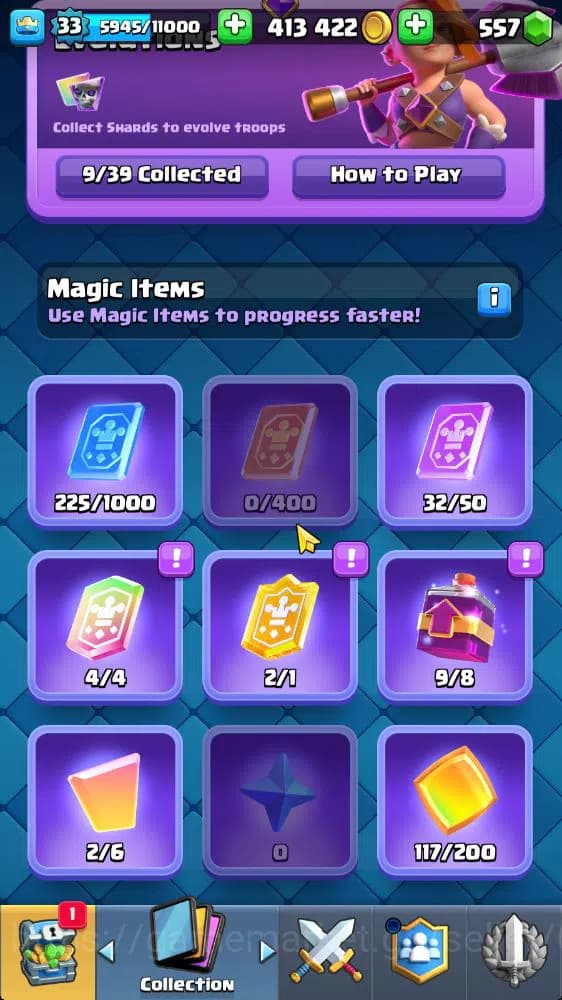 Clash Royale Accounts Lv 33|Trophy 6186|KTL 11|Limited Skin|Card 116|3 H image 6