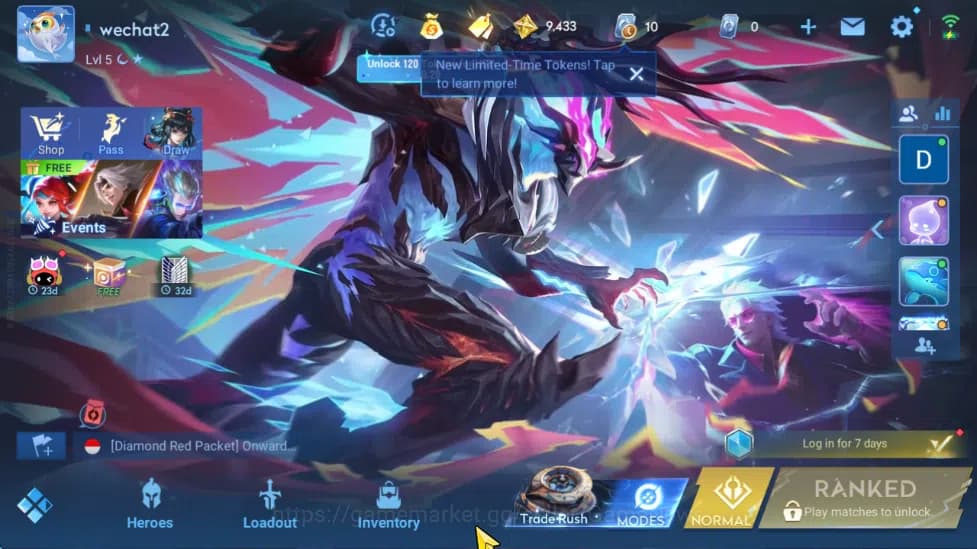 Honor of Kings Accounts Hero 18 Skin 6|Starter with Legend Skin Selection image 1