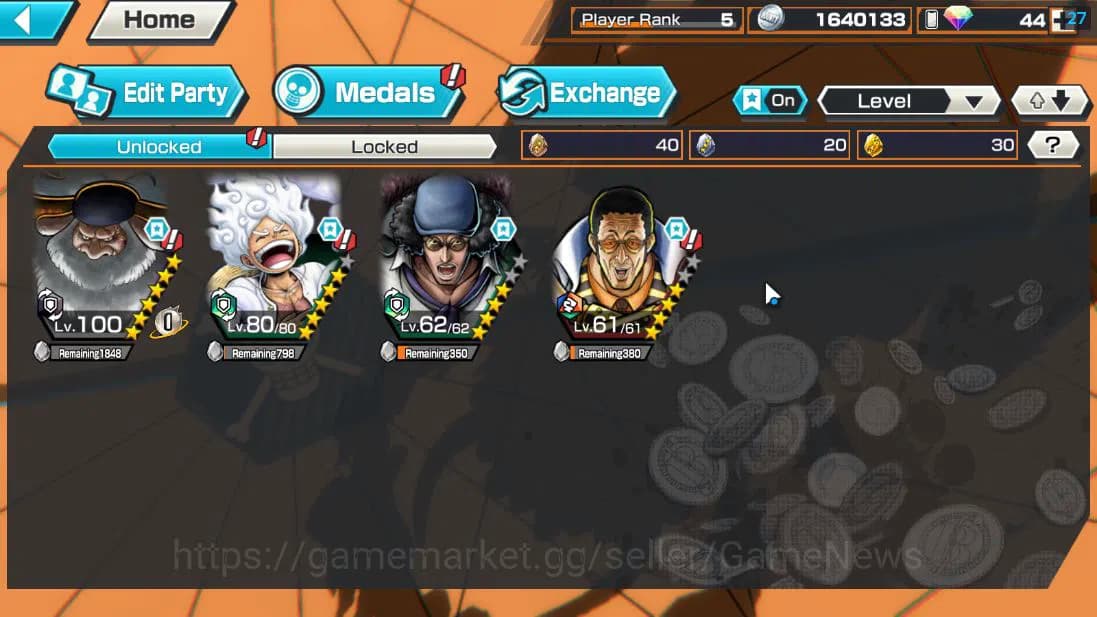 One Piece Bounty Rush Accounts Global|4 EX 1 MAX| 5 Elder St.Saturn,G5 Monkey D.L image 5