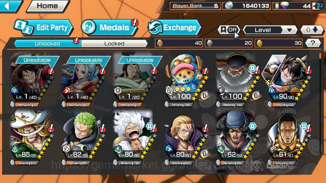 One Piece Bounty Rush Accounts Global|4 EX 1 MAX| 5 Elder St.Saturn,G5 Monkey D.L image 6