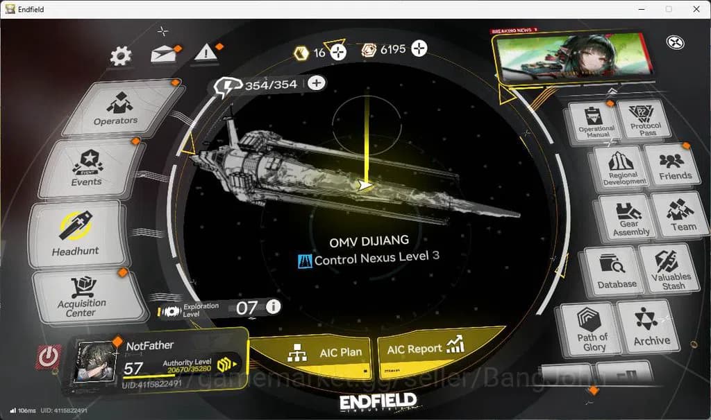 Arknights: Endfield Accounts ASIA|LVL 57, Z fungyi sign,Laevatain sign,gilberta image 1