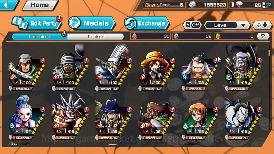 One Piece Bounty Rush Accounts Global|4 EX|DD Shanks,5 Elders St Ethanborn V.Nusj image 7
