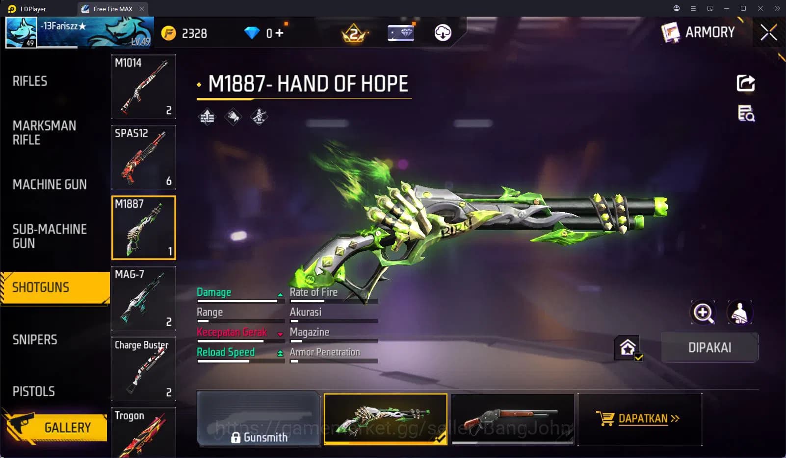 Free Fire Accounts INDONESIA | VAULT 88 | SG2 HIJAU | 2 SET BUNDLE JJ image 11