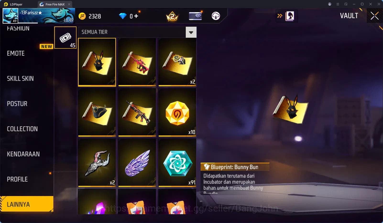 Free Fire Accounts INDONESIA | VAULT 88 | SG2 HIJAU | 2 SET BUNDLE JJ image 2