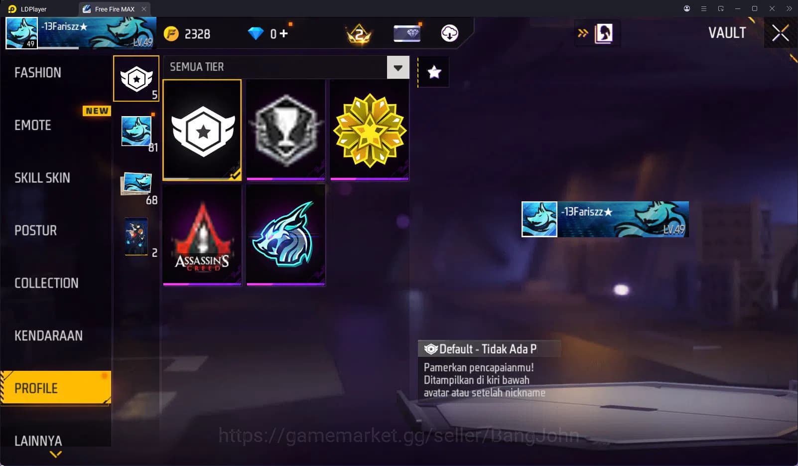 Free Fire Accounts INDONESIA | VAULT 88 | SG2 HIJAU | 2 SET BUNDLE JJ image 3