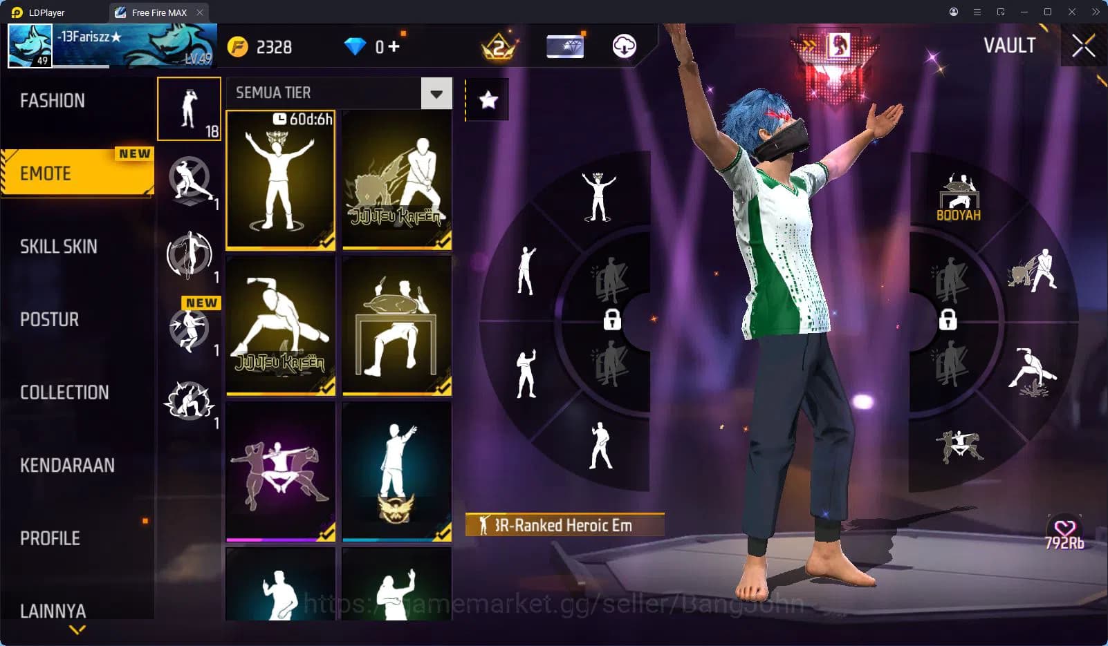 Free Fire Accounts INDONESIA | VAULT 88 | SG2 HIJAU | 2 SET BUNDLE JJ image 7