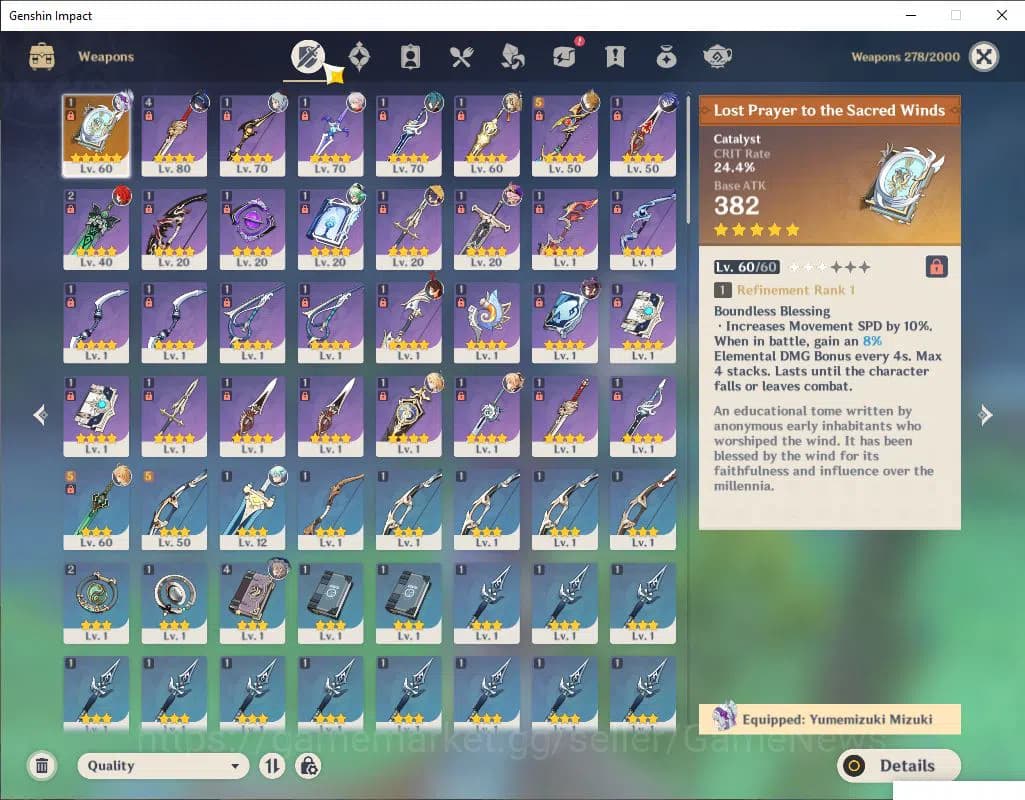 Genshin Impact Accounts ASIA|AR 50|4 Limited +1(*5Weapon)|KazuhaC1,Flins,C image 6