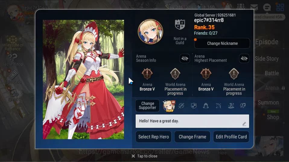 Epic Seven Accounts GLOBAL Unverif|New Era|4 ML(SP Politis,US Choux,A image 19