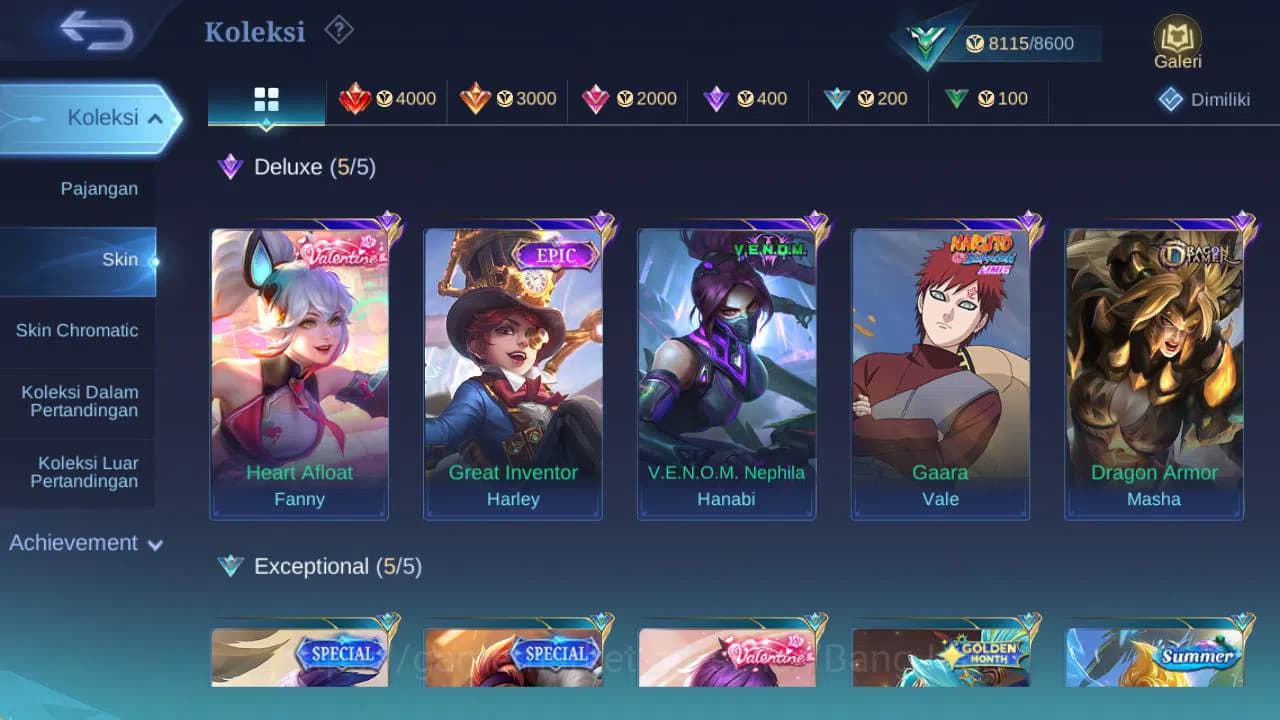 Mobile Legends: Bang Bang Accounts GLOBAL|Hero 44|skin 47|valentine fanny,venom hanab image 3