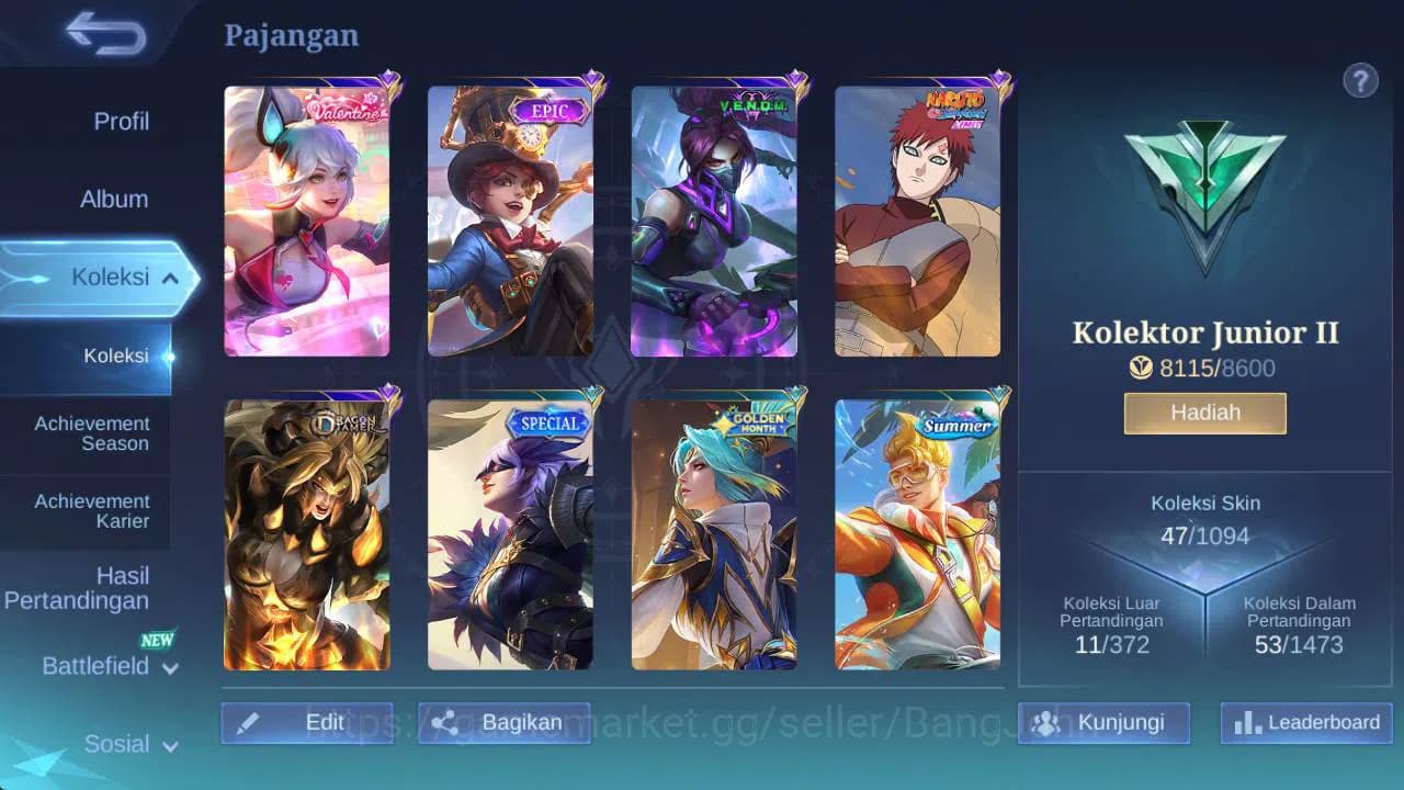 Mobile Legends: Bang Bang Accounts GLOBAL|Hero 44|skin 47|valentine fanny,venom hanab image 7