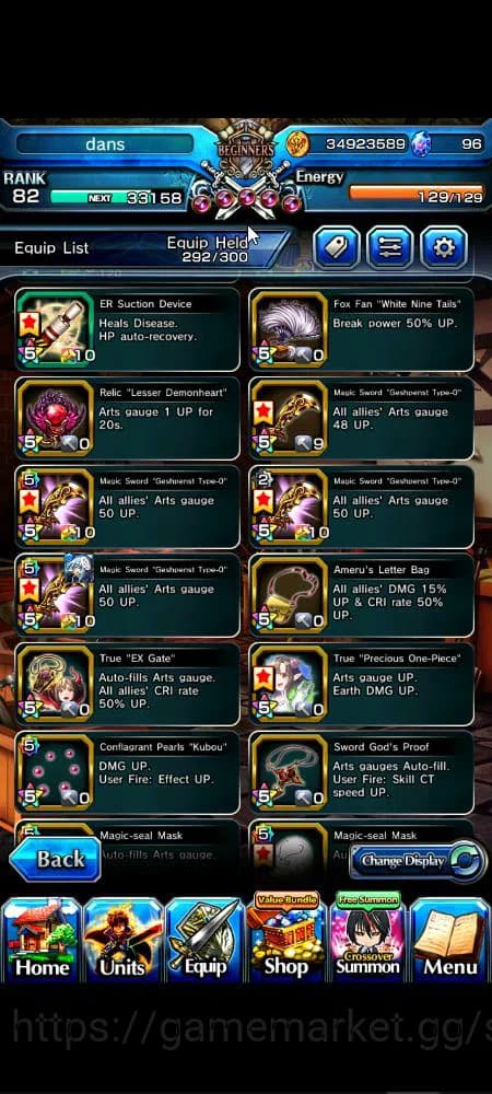 Grand Summoners Accounts Global|Rank 82|1 sp art+30 Ascend+16 TW|[Sayaka,Ok image 3