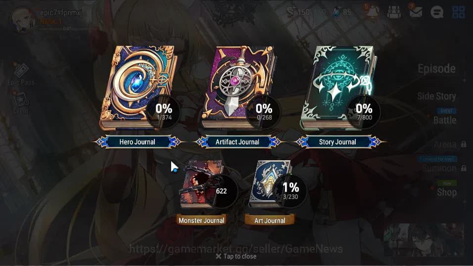 Epic Seven Accounts Global Unverif | Fresh Starter | Low Progress | 1 image 3