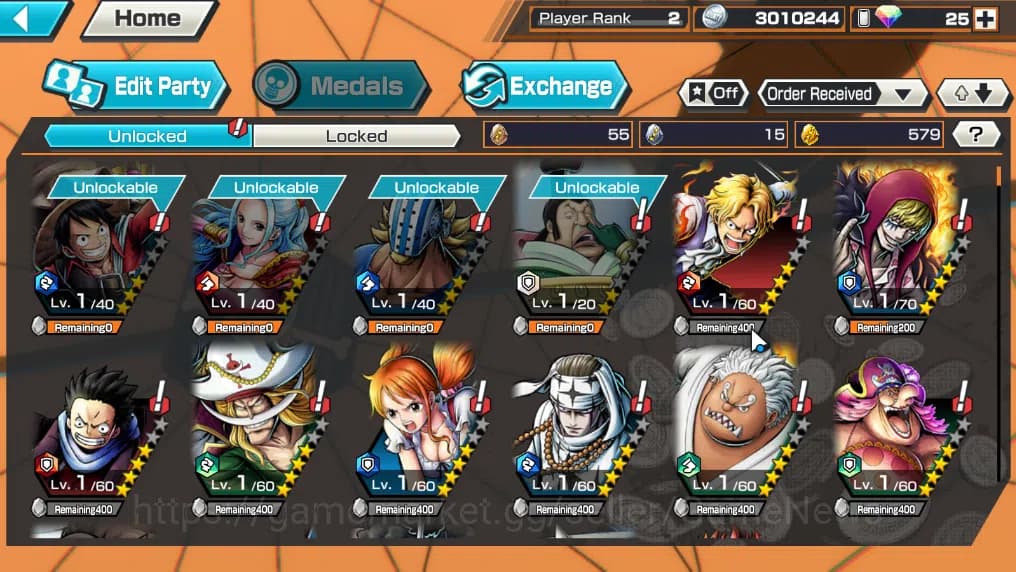 One Piece Bounty Rush Accounts Global|3EX 1Max|TGP Edward Mewgate,WI Trafalgar La image 7