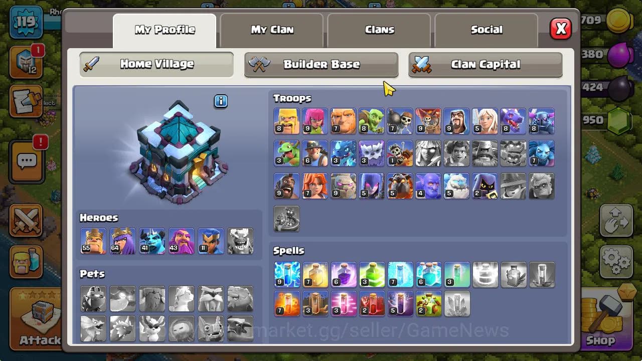 Clash of Clans Accounts TH 13-BH 6|LV 119|HH 7|BK 55,AQ 64,GW 43,MP 41,RC image 9