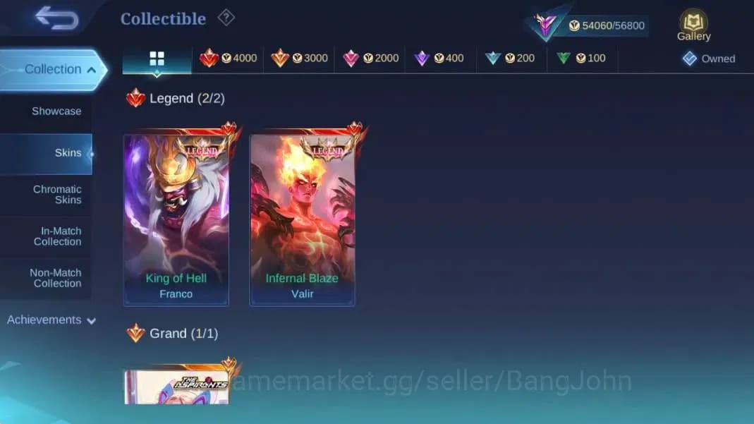 Mobile Legends: Bang Bang Accounts Global|Hero 132|Skin 232|Renowned|Legend Franco+Va image 11