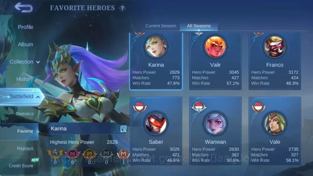 Mobile Legends: Bang Bang Accounts Global|Hero 132|Skin 232|Renowned|Legend Franco+Va image 4