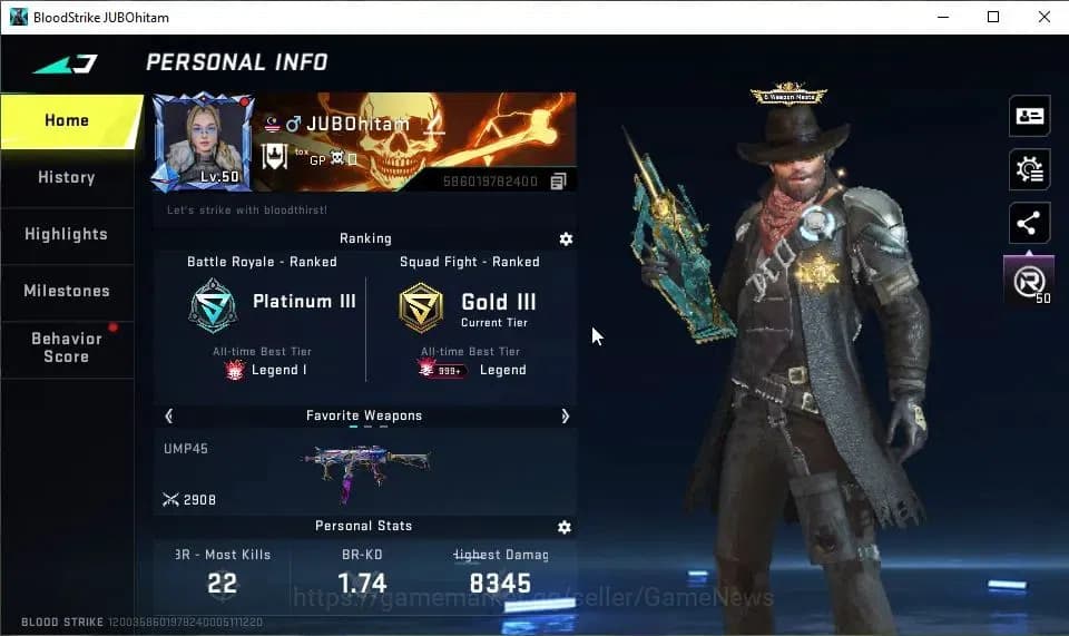 Blood Strike Accounts ASIA|ETERNAL P90-Empyrean Lv2|18 ULTRA[HANK,AUG,PK image 2