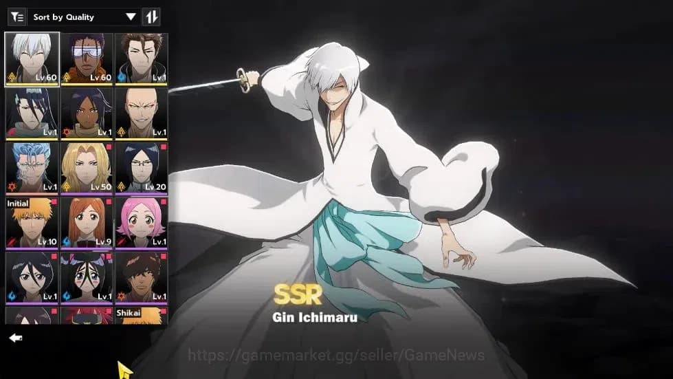 BLEACH: Soul Resonance Accounts NuverseSEA|LV 53|6 SSR [(Gin B2,Tosen B2,Aizen,Ikk image 2