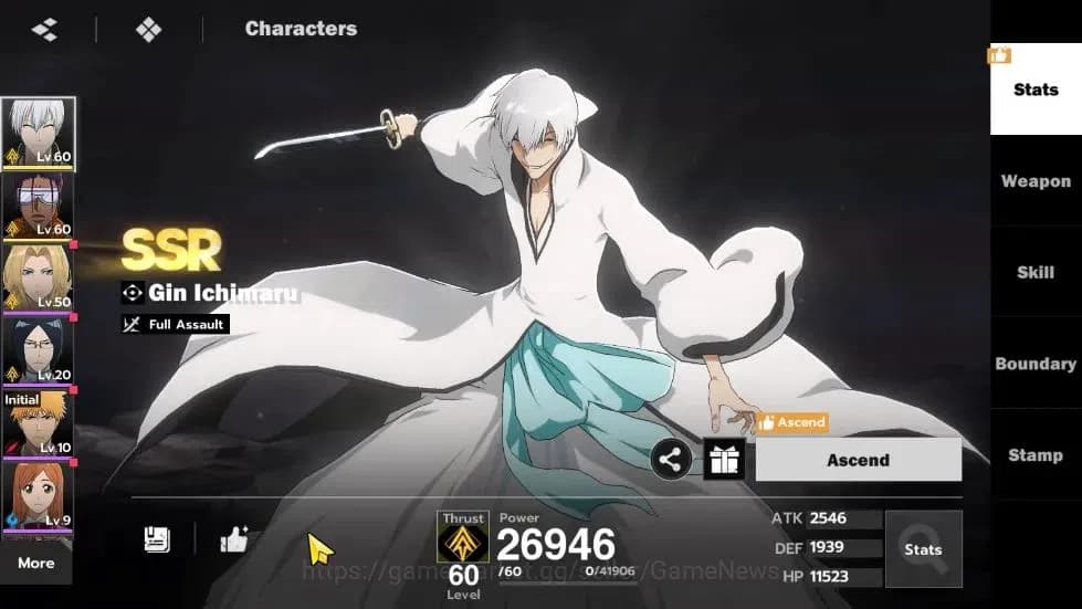 BLEACH: Soul Resonance Accounts NuverseSEA|LV 53|6 SSR [(Gin B2,Tosen B2,Aizen,Ikk image 4