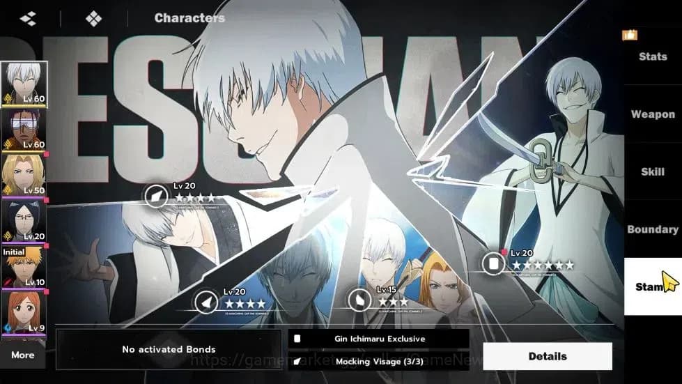 BLEACH: Soul Resonance Accounts NuverseSEA|LV 53|6 SSR [(Gin B2,Tosen B2,Aizen,Ikk image 7