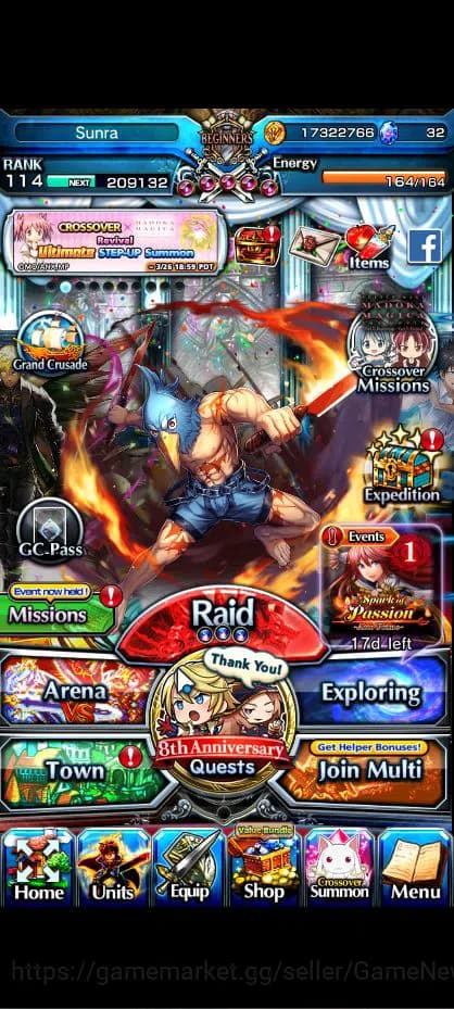 Grand Summoners Accounts Global|Rank 114 |34 Ascend|SaitamaTW,ToumaTW,MomoT image 1