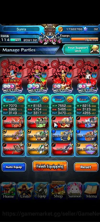 Grand Summoners Accounts Global|Rank 114 |34 Ascend|SaitamaTW,ToumaTW,MomoT image 3