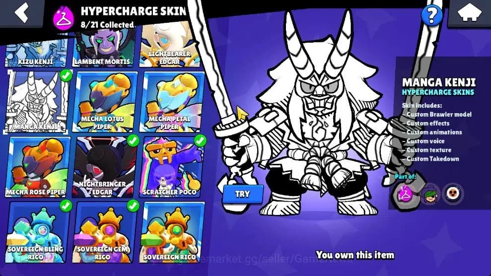 Brawl Stars Accounts 40K Trophy|98 Brawlers 29 Max Lvl|UL Kaze|395 Skin image 16