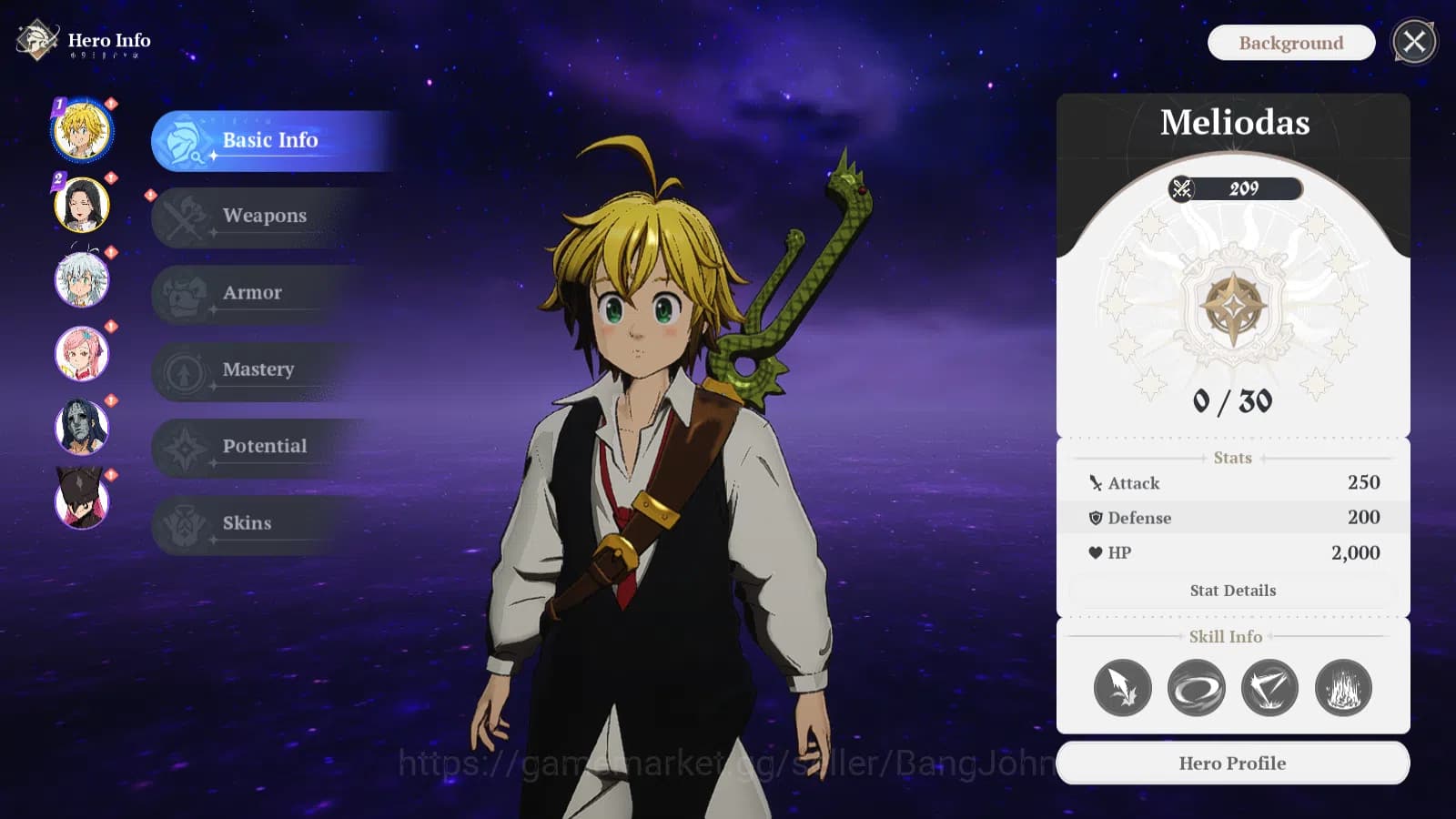 The Seven Deadly Sins: Origin Accounts EUROPE | Fresh Starter Lv 2 | 2 SSR | Meliodas,Gui image 9