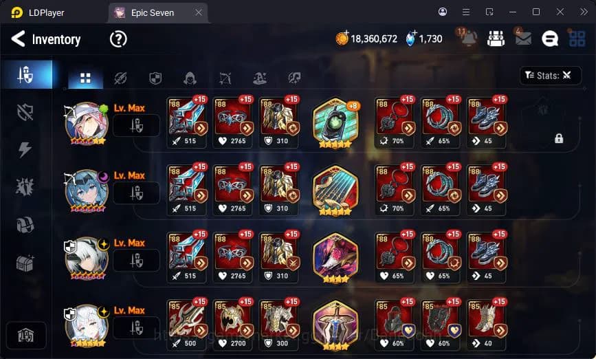 Epic Seven Accounts Global Unverif | 6ML | (Ilynav,Politis,Landy,Belia image 12