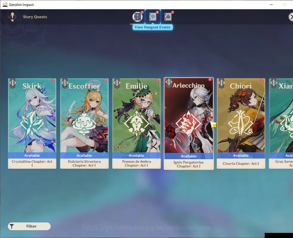 Genshin Impact Accounts ASIA|AR 55|Prime Team Skirk|3Limited+2(*5Wep)|(Ski image 12