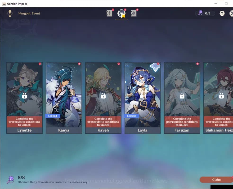 Genshin Impact Accounts ASIA|AR 55|Prime Team Skirk|3Limited+2(*5Wep)|(Ski image 13