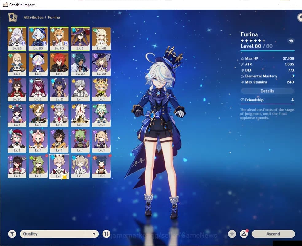 Genshin Impact Accounts ASIA|AR 55|Prime Team Skirk|3Limited+2(*5Wep)|(Ski image 2