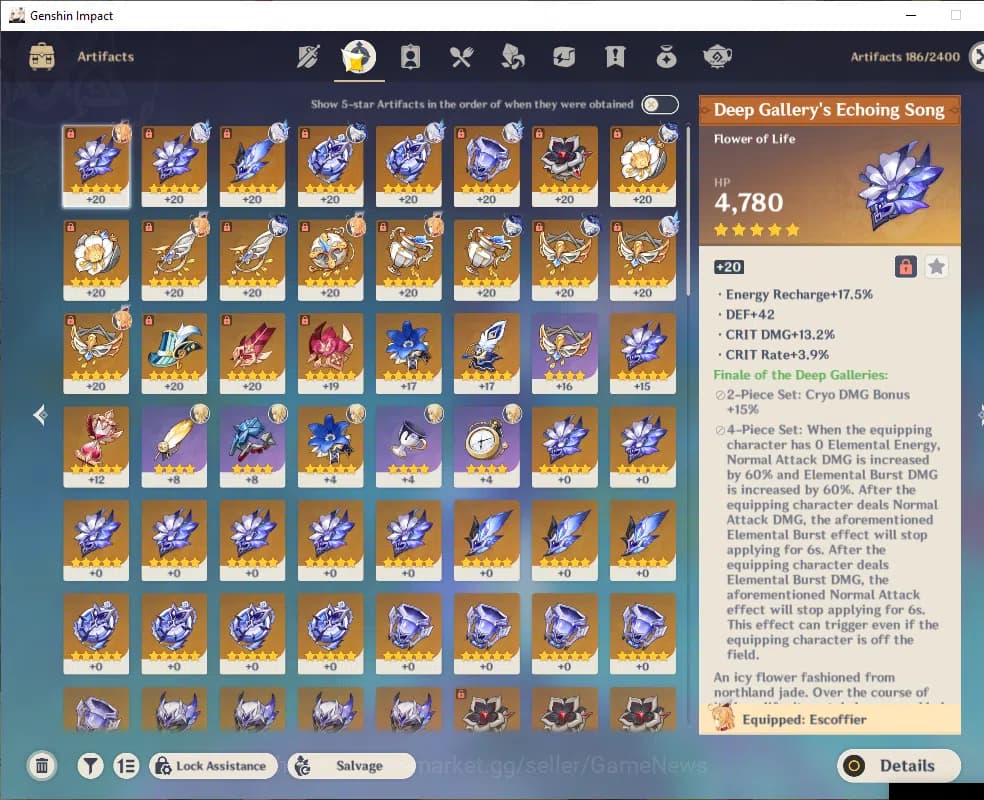 Genshin Impact Accounts ASIA|AR 55|Prime Team Skirk|3Limited+2(*5Wep)|(Ski image 6