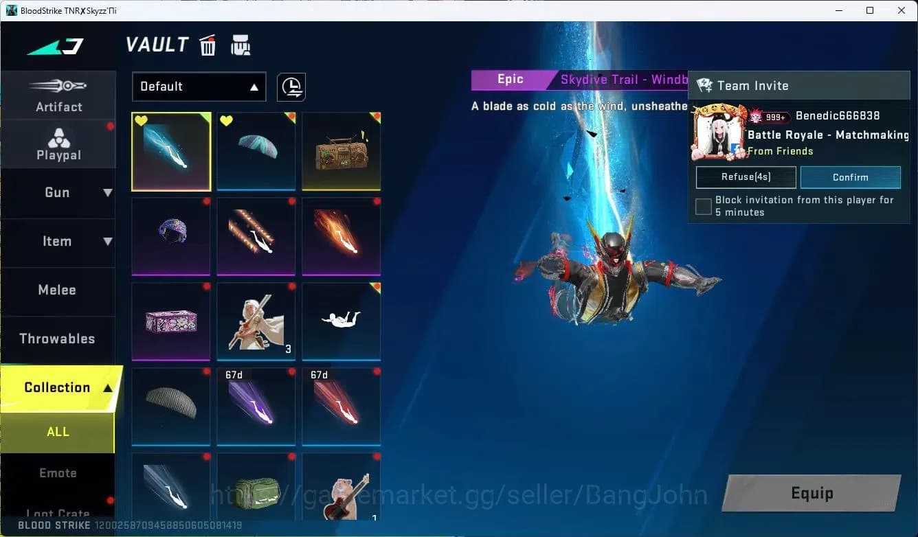 Blood Strike Accounts ASIA |LIMITED=BUTTERFLY KNIFE,AR97|COLLAB=QBZ95,KA image 3