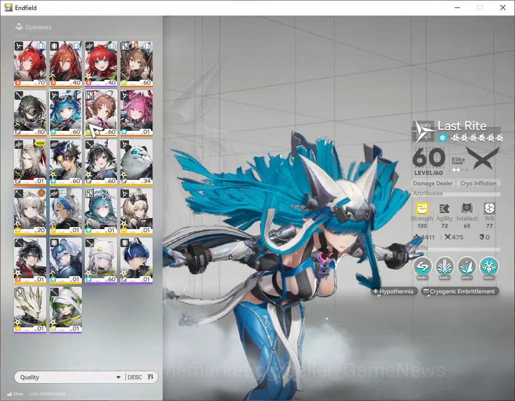Arknights: Endfield Accounts ASIA|Lv 51|SSR 7(3Limit) [Laevatain,Gilberta,yvonn image 5