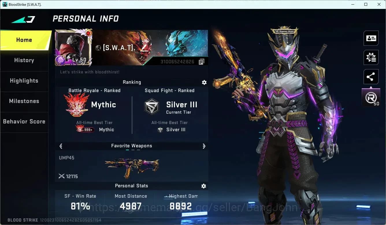 Blood Strike Accounts ASIA | 6 Collab Skins | Eternal UMP45-Infinite |2 image 1