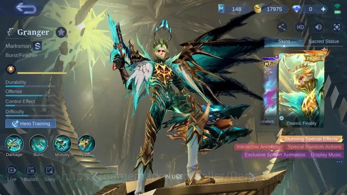 Mobile Legends: Bang Bang Accounts Global|Hero 91|Skin 190|Renowned|PRIME GR|Transfor image 8