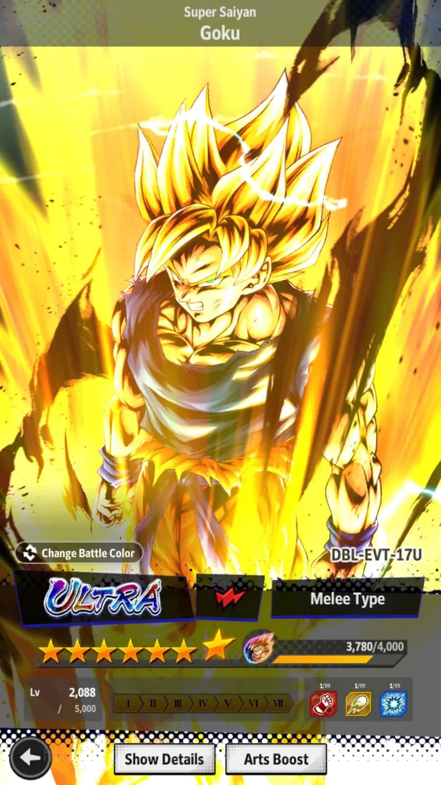 Dragon Ball Legends Accounts Android | Super Saiyan Goku (7 Stars, Lv 2,088), w image 1