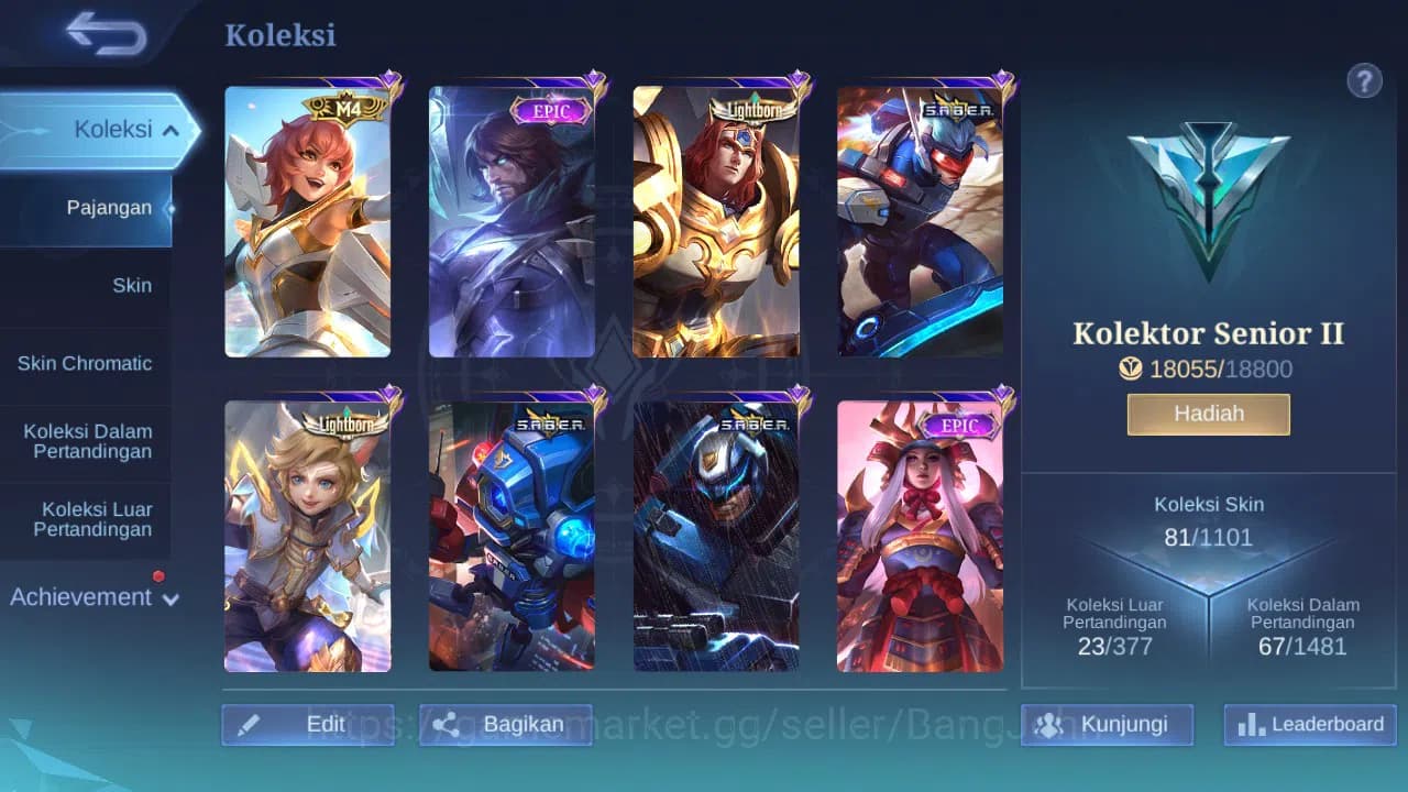 Mobile Legends: Bang Bang Accounts GLOBAL Hero 57 Skin 81 Lightborn Harith | CC Nata image 7