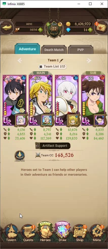 The Seven Deadly Sins: Grand Cross Accounts ASIA | 1M CC | Merlin Esca, ODK | Collab 2 FireFor image 4