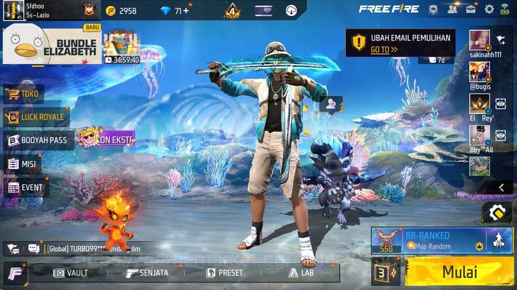 Free Fire Accounts Indonesia, Vault 30| Evo MP 5 Lvl 6, SG lumut, Bun image 1
