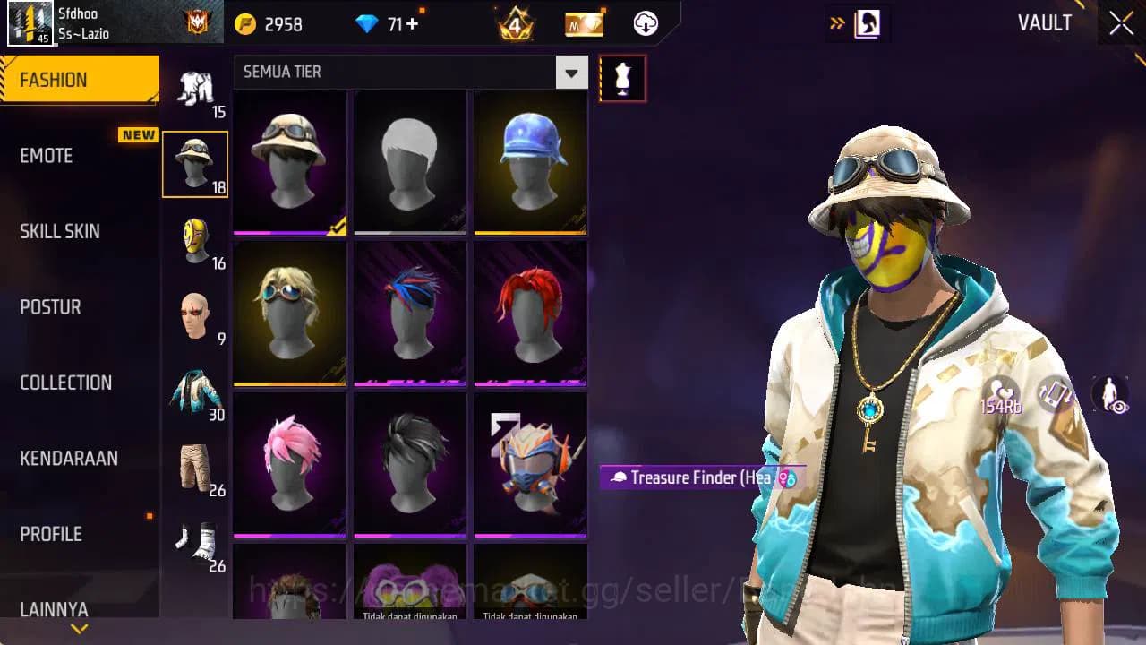 Free Fire Accounts Indonesia, Vault 30| Evo MP 5 Lvl 6, SG lumut, Bun image 11