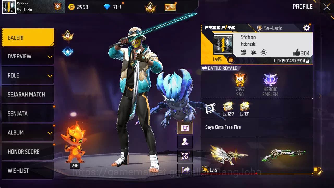 Free Fire Accounts Indonesia, Vault 30| Evo MP 5 Lvl 6, SG lumut, Bun image 3