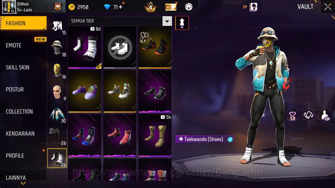 Free Fire Accounts Indonesia, Vault 30| Evo MP 5 Lvl 6, SG lumut, Bun image 6