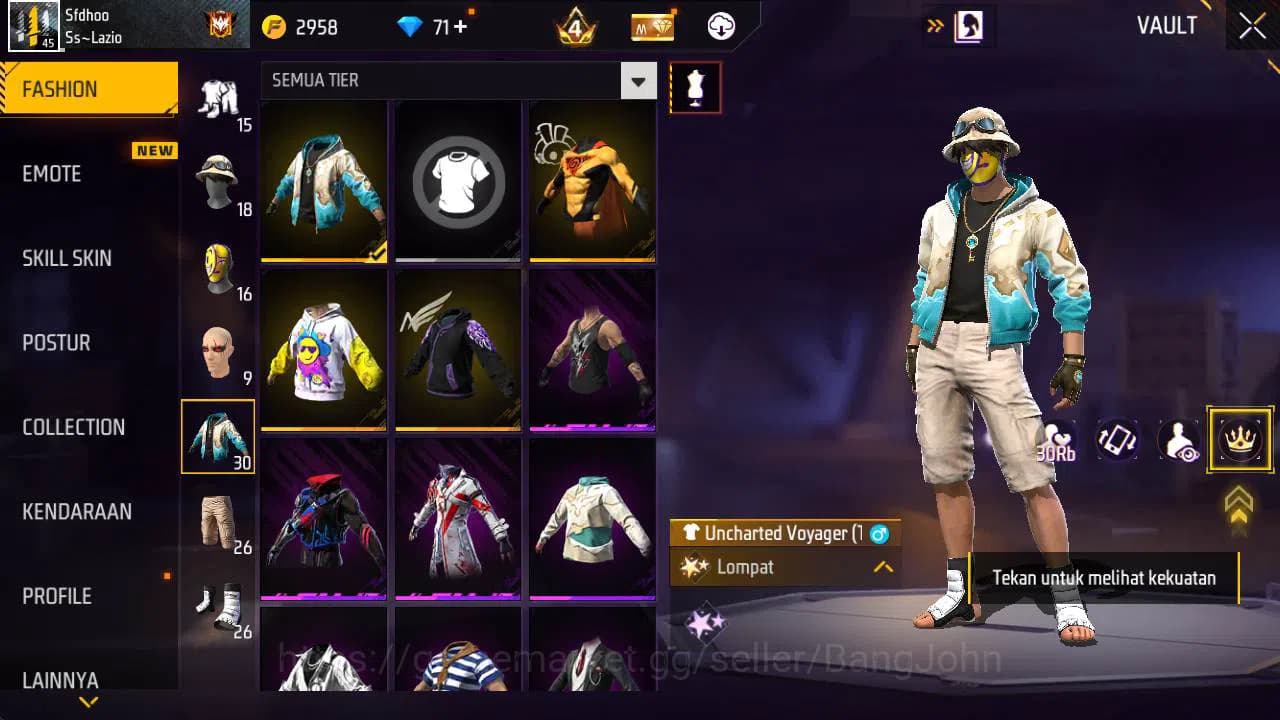 Free Fire Accounts Indonesia, Vault 30| Evo MP 5 Lvl 6, SG lumut, Bun image 8