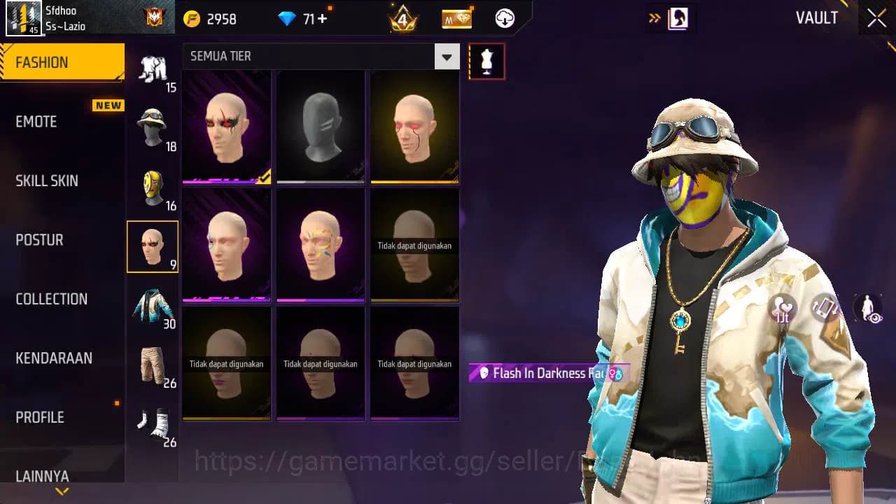 Free Fire Accounts Indonesia, Vault 30| Evo MP 5 Lvl 6, SG lumut, Bun image 9